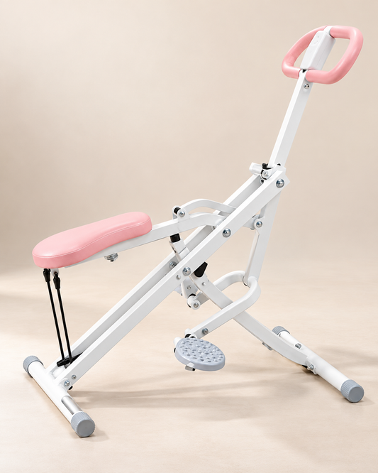 Machine à squat blanche et rose — photo produit en studio