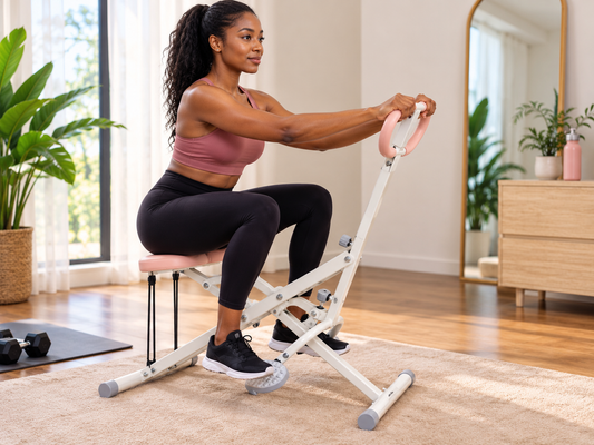 Illustration d'une utilisation de la machine à squat à domicile